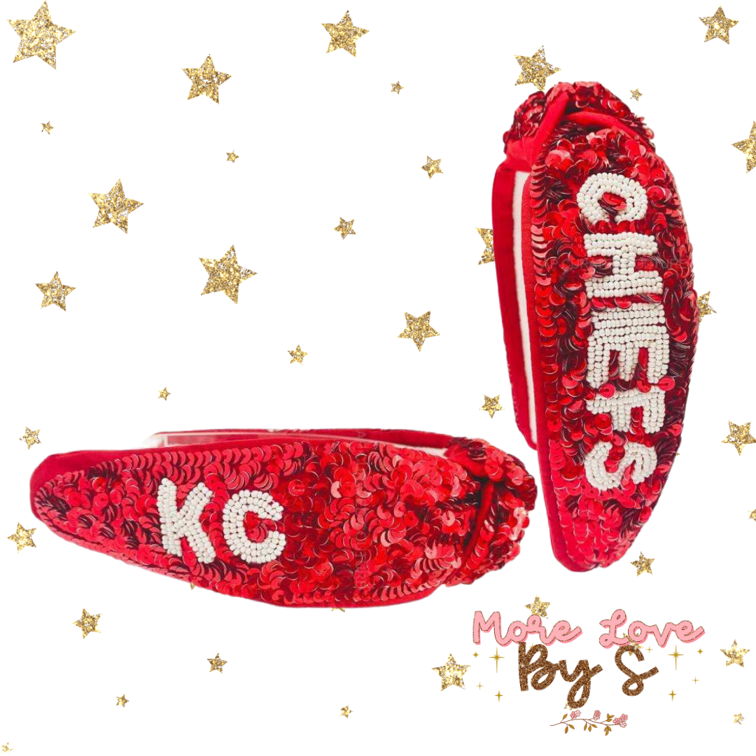 KC Chiefs Headband Sequin