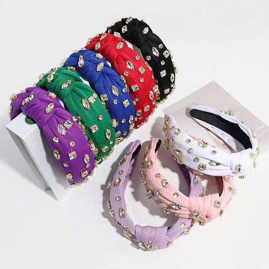 Rhinestones knotted headband